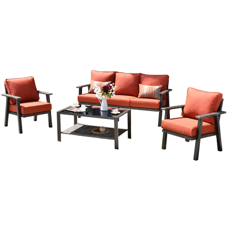 Bay Isle Home Canaseraga 5 Person Outdoor Seating Group with Cushions